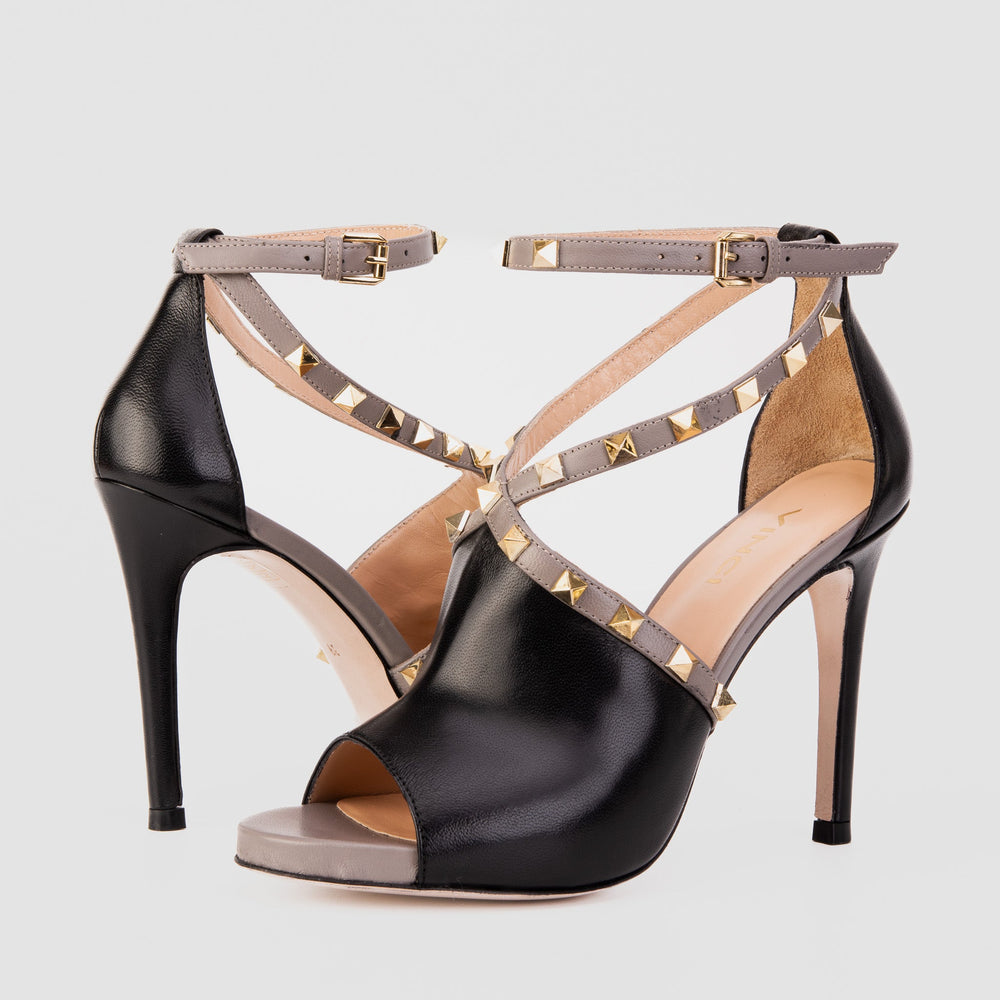The Ribnica Black Leather Ankle Strap Sandal