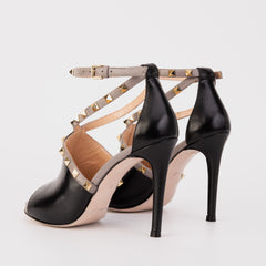 The Ribnica Black Leather Ankle Strap Sandal