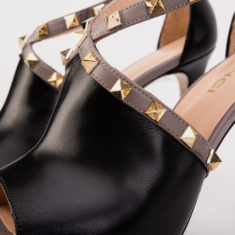 The Ribnica Black Leather Ankle Strap Sandal