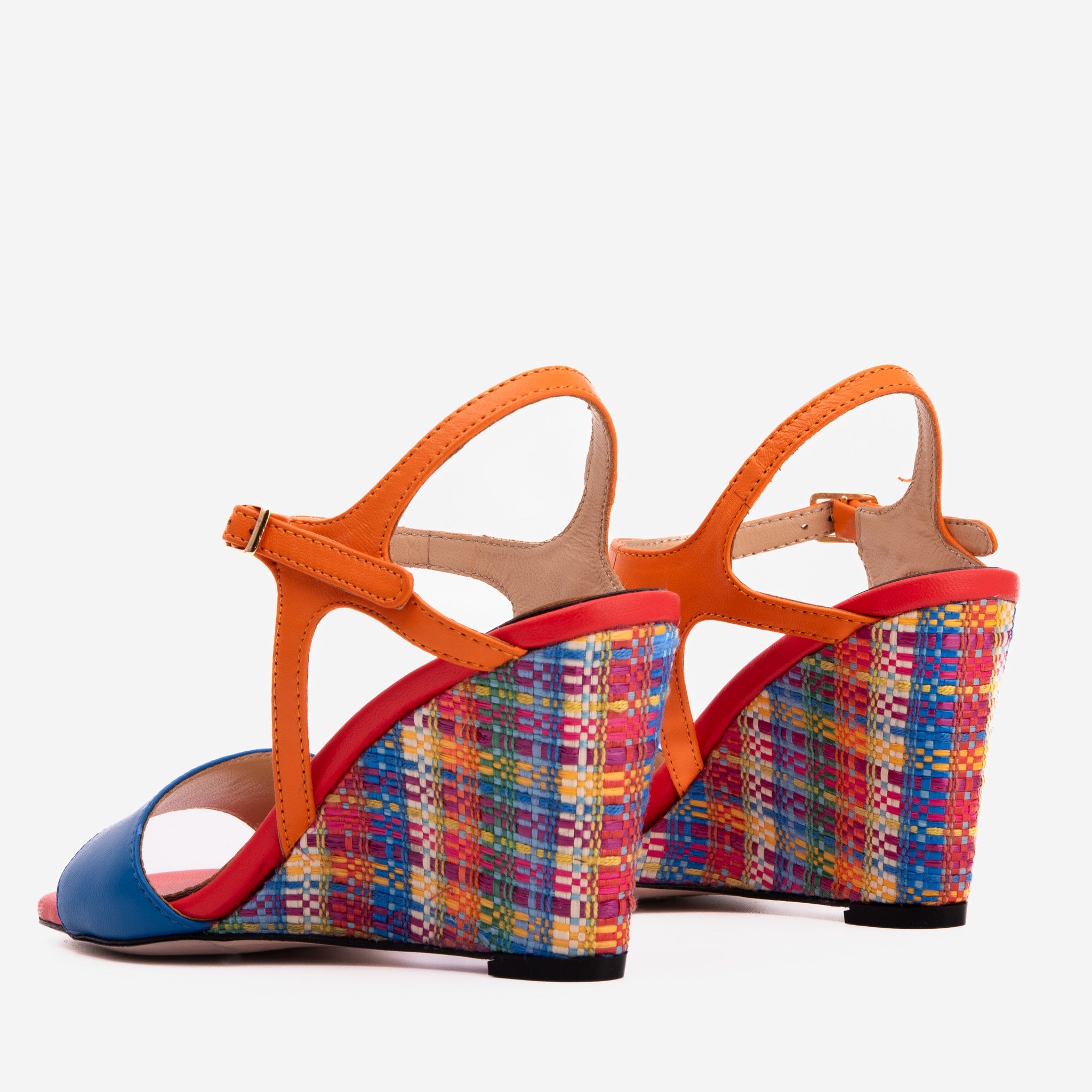 The Mosaic Multicolor Wedge Heel Leather Sandal