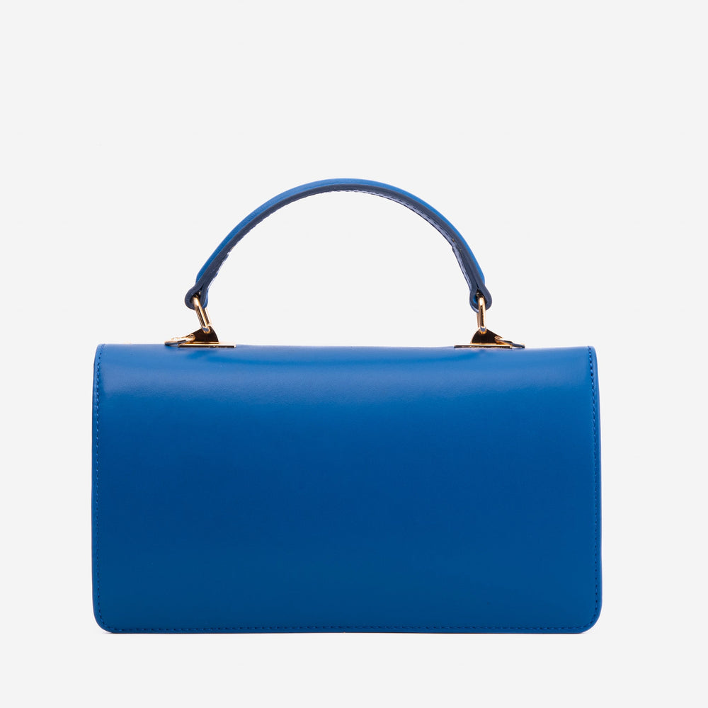 The Zoe Multicolor Tweed Blue Leather Handbag
