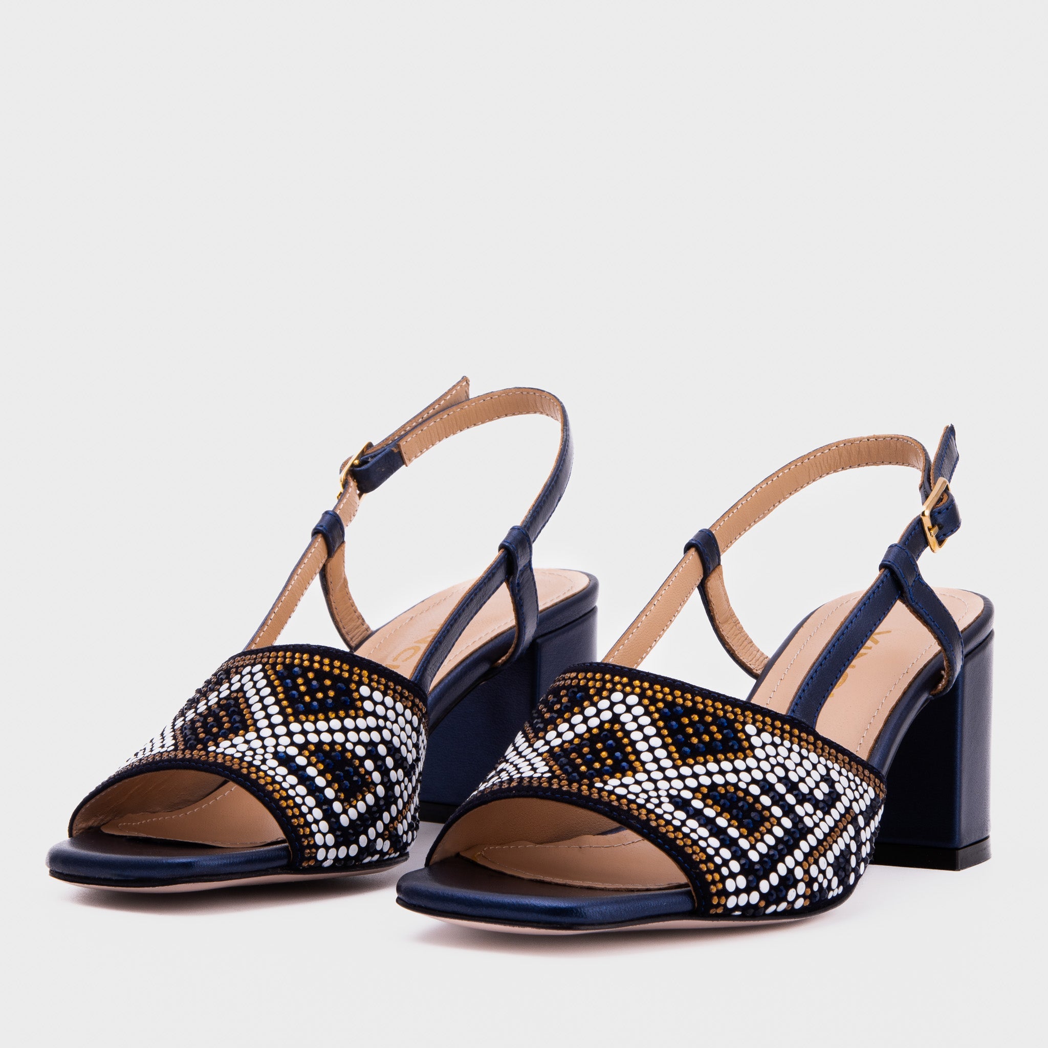 The Nampula Navy Blue Leather Slingback Sandal