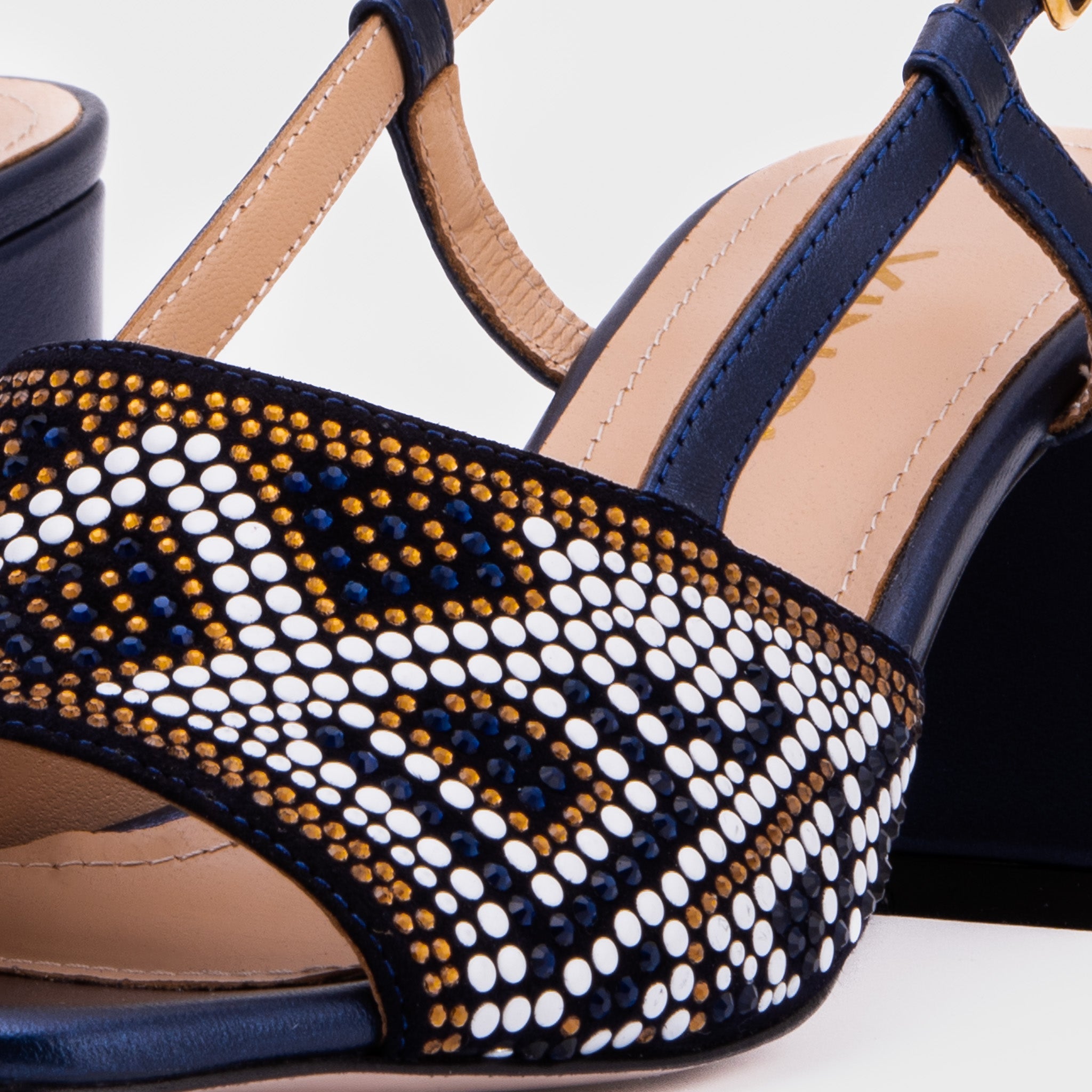 The Nampula Navy Blue Leather Slingback Sandal