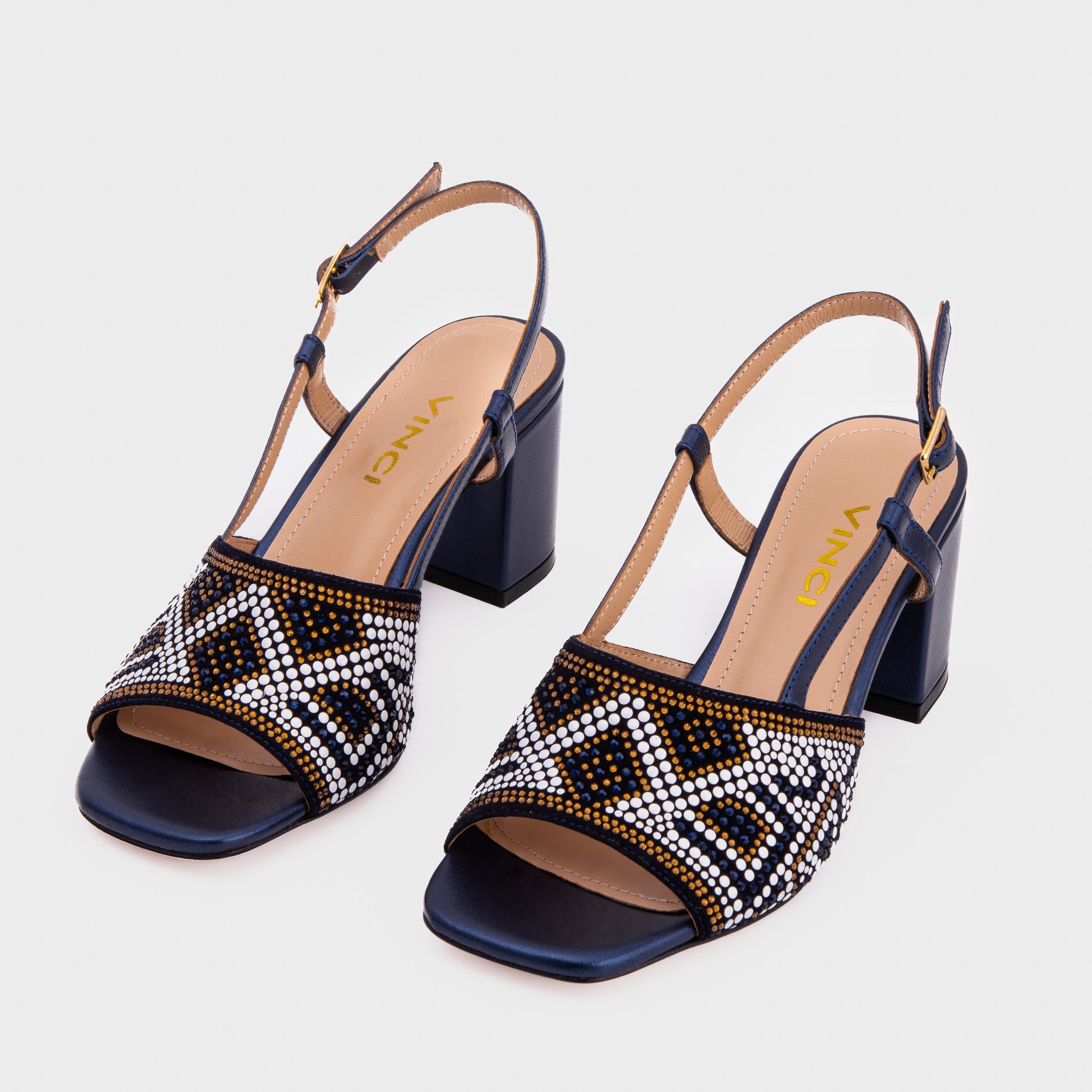 The Nampula Navy Blue Leather Slingback Sandal