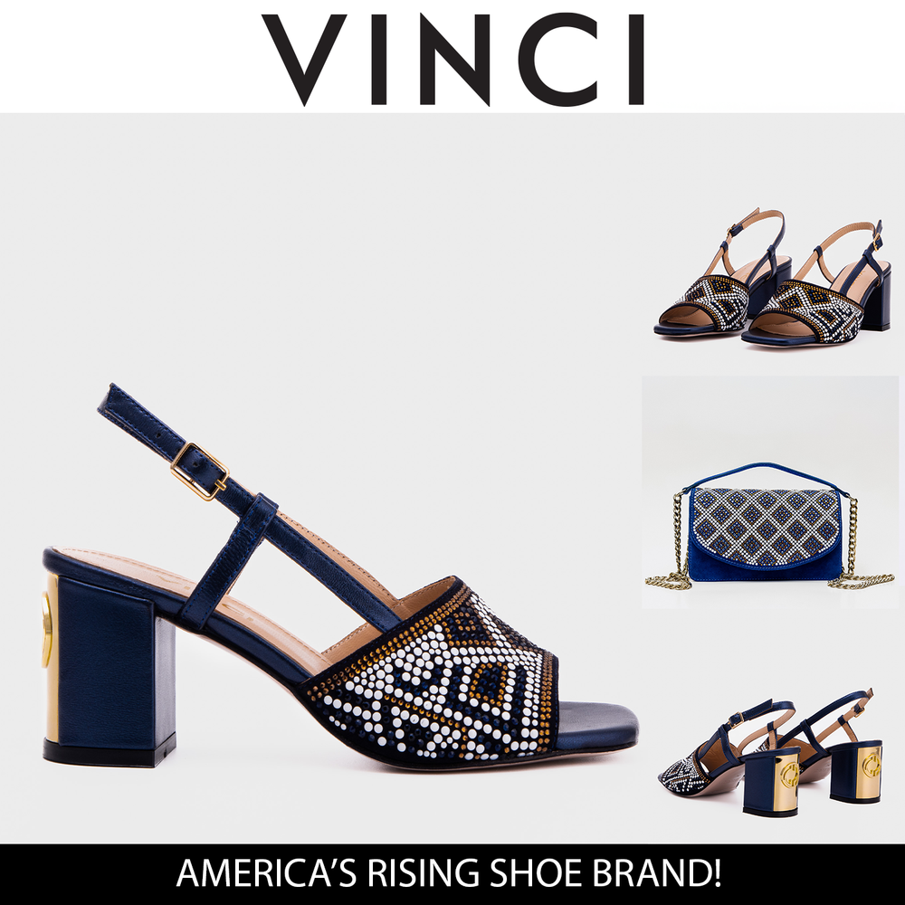 The Nampula Navy Blue Leather Slingback Sandal