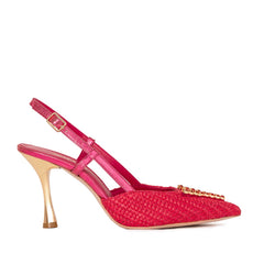 The Luna Fuchsia Leather Slingback Sandal