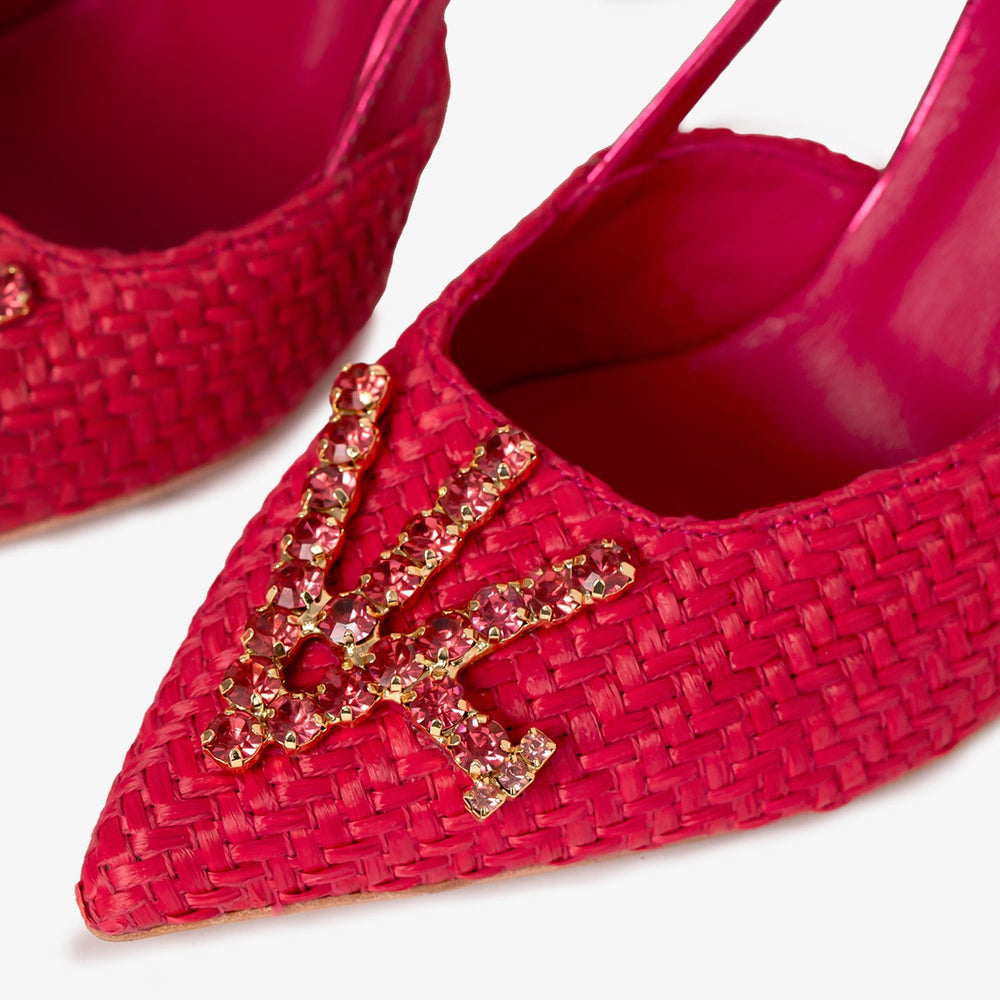 The Luna Fuchsia Leather Slingback Sandal