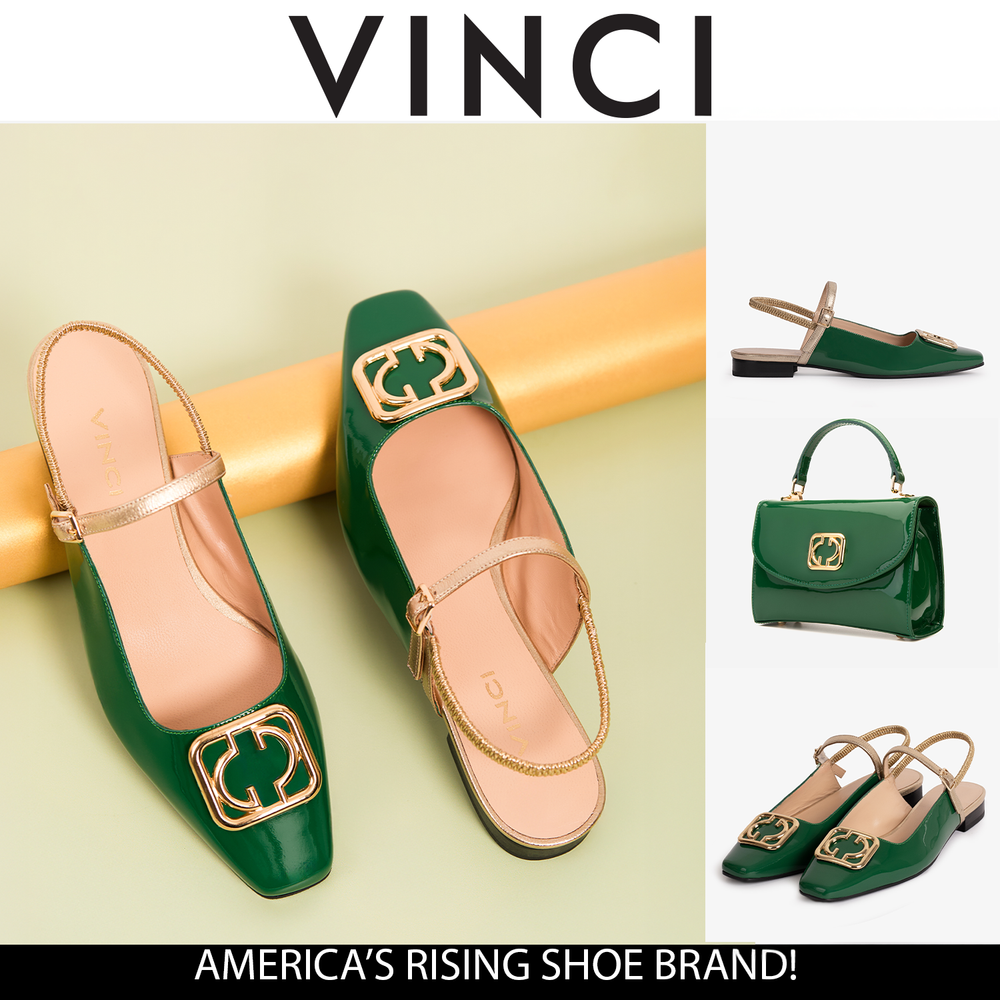 The Rosalinda Green Patent Leather Flat Slingback Sandal