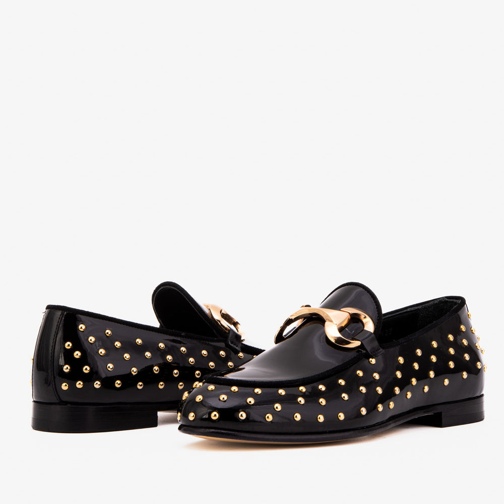 The Jupiter  Shoe Black Spike Leather  Bit Dress Loafer Limited Edition  Shoe