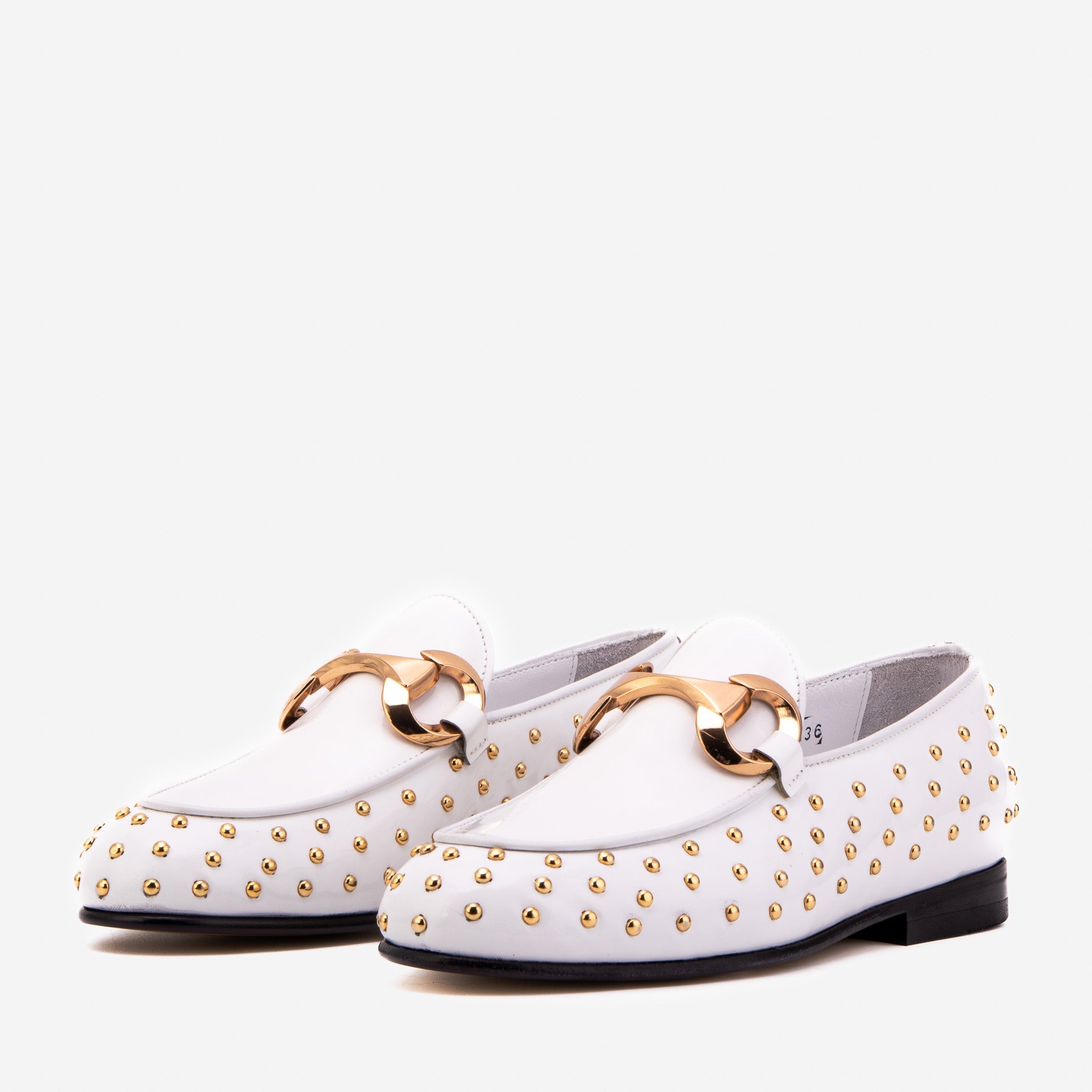 The Jupiter  Shoe White Spike Leather  Bit Dress Loafer Limited Edition  Shoe