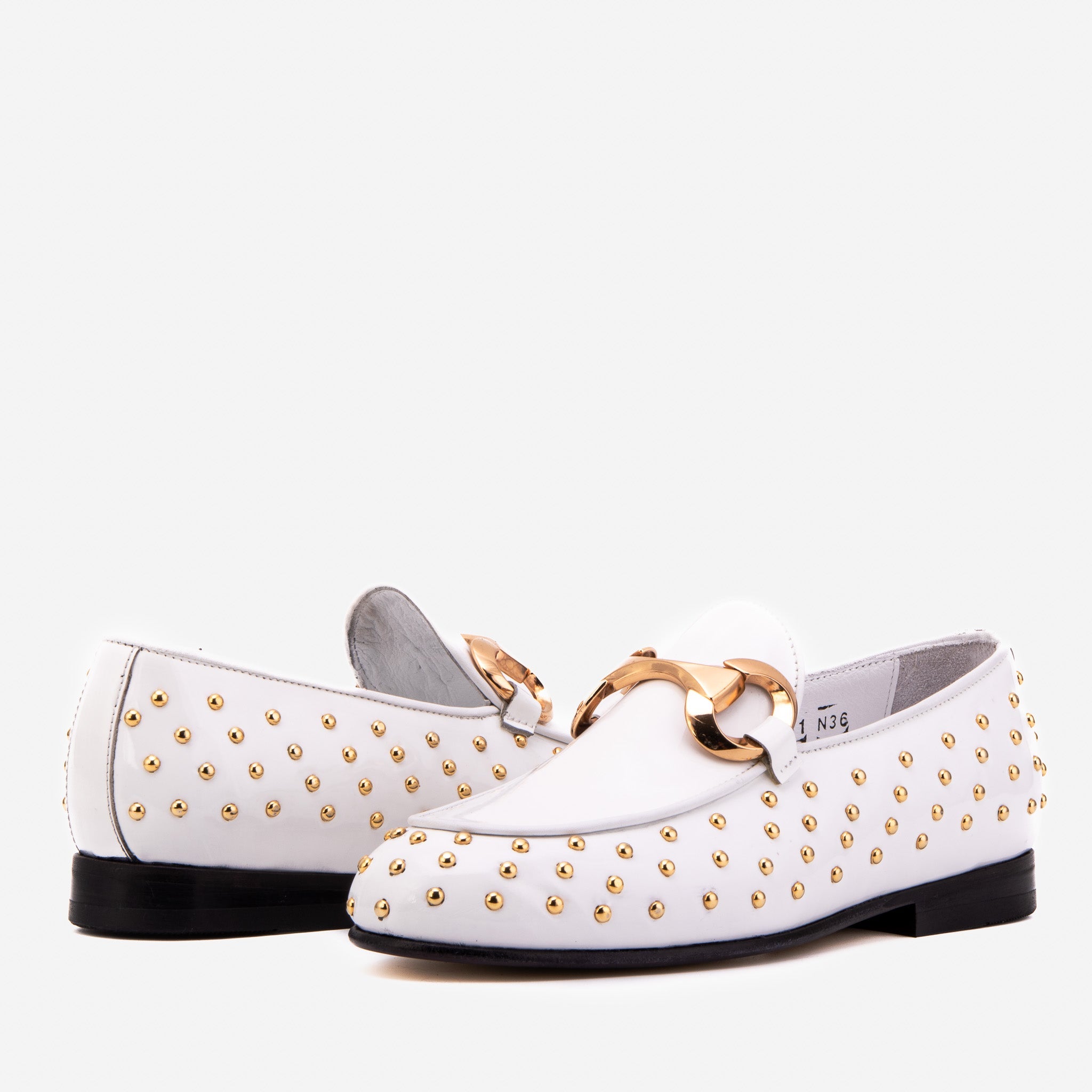 The Jupiter  Shoe White Spike Leather  Bit Dress Loafer Limited Edition  Shoe