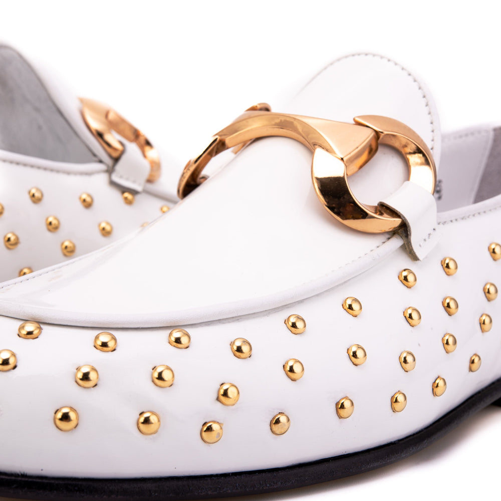 The Jupiter  Shoe White Spike Leather  Bit Dress Loafer Limited Edition  Shoe