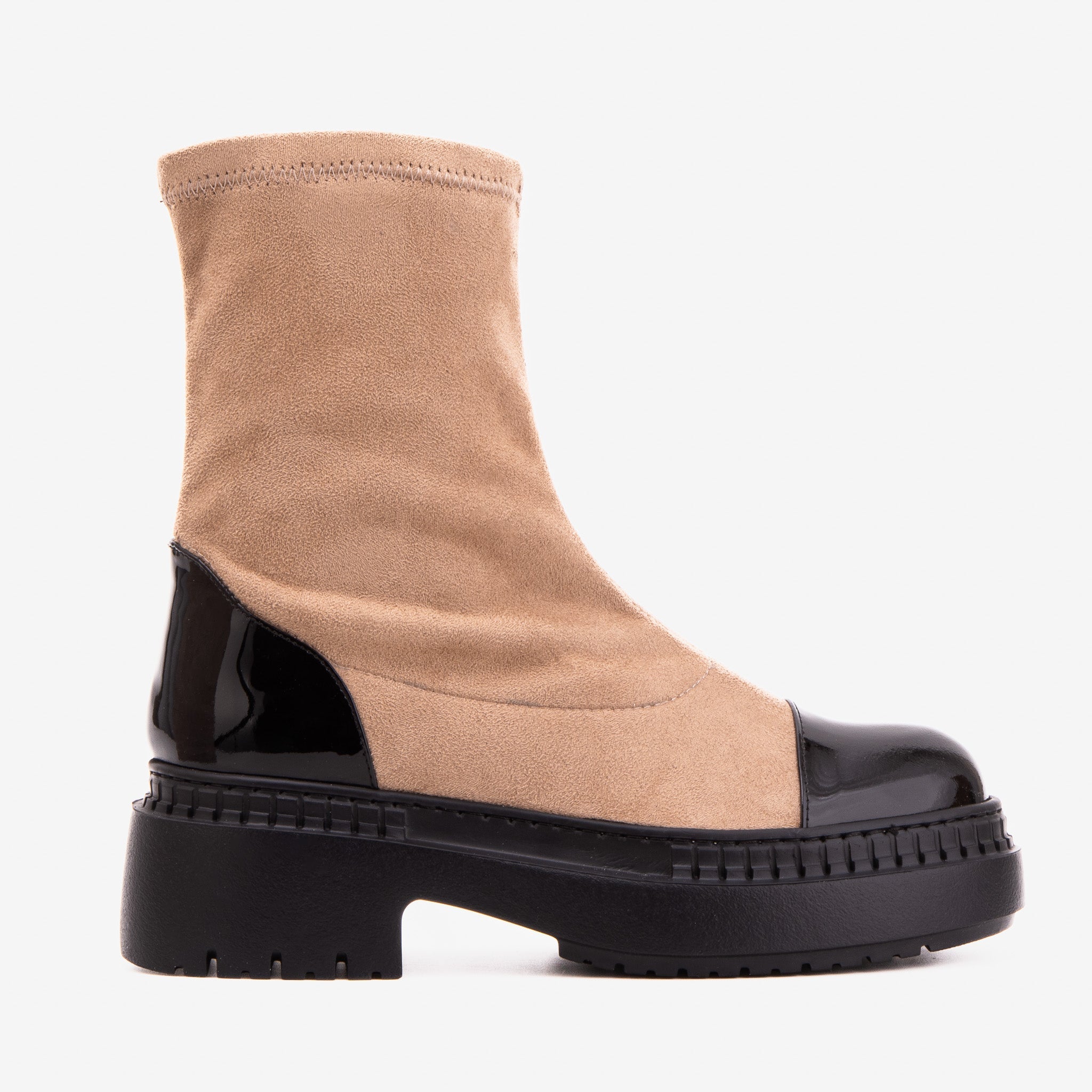 The Sorella Black Tip Beige black Suede Leather Women’s Boot