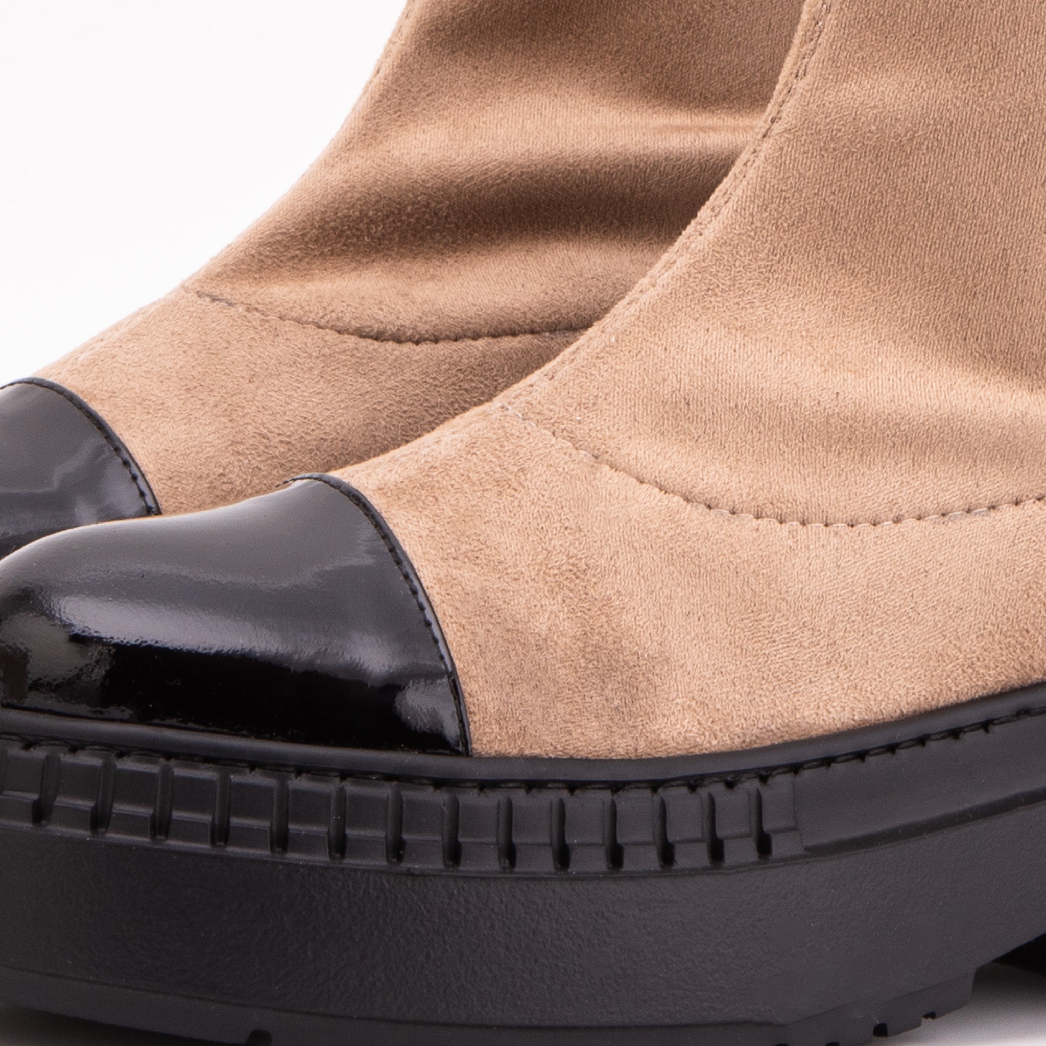 The Sorella Black Tip Beige black Suede Leather Women’s Boot