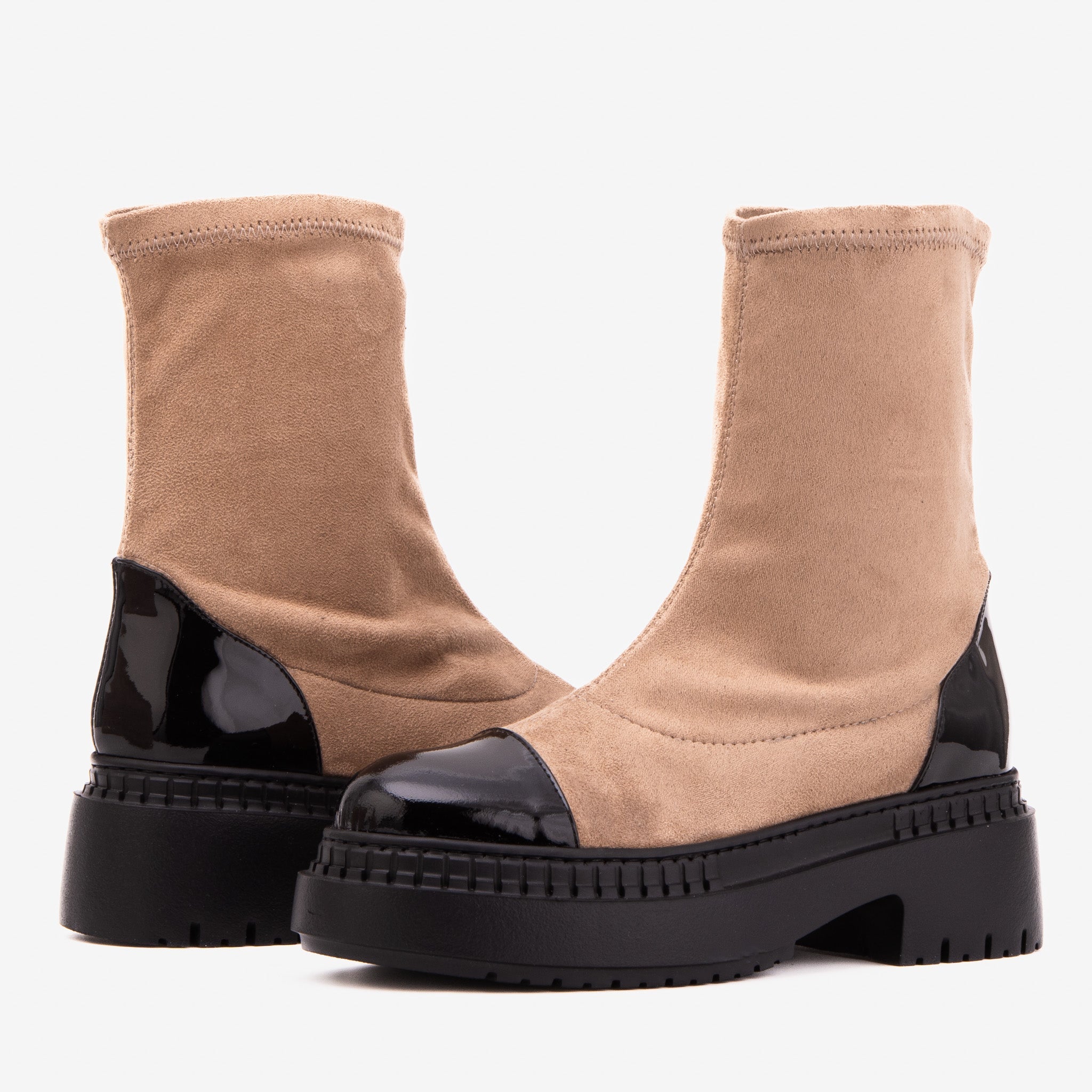 The Sorella Black Tip Beige black Suede Leather Women’s Boot