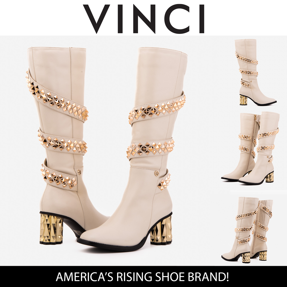 The Gladiator Cream Leather Knee High Boot