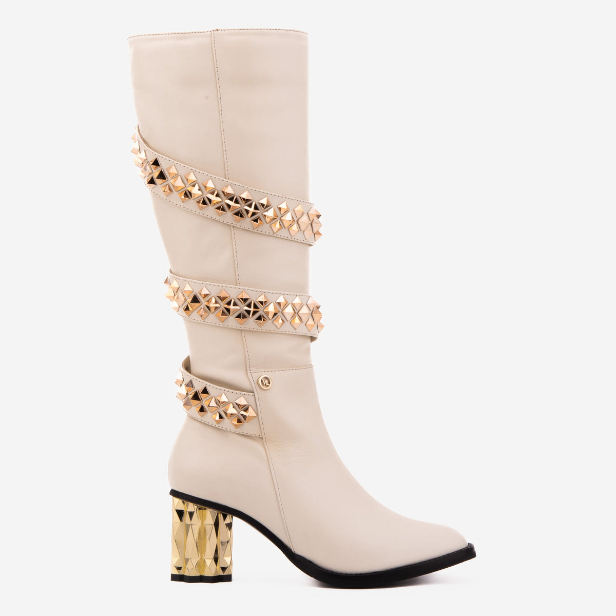 The Gladiator Cream Leather Knee High Boot