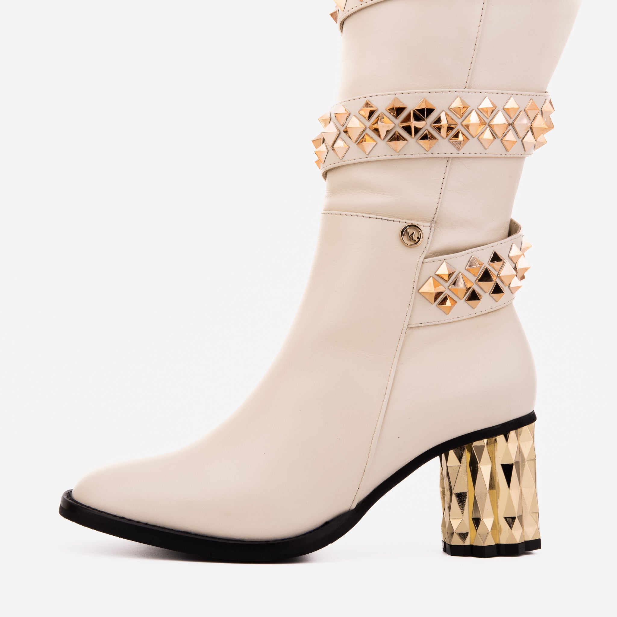 The Gladiator Cream Leather Knee High Boot
