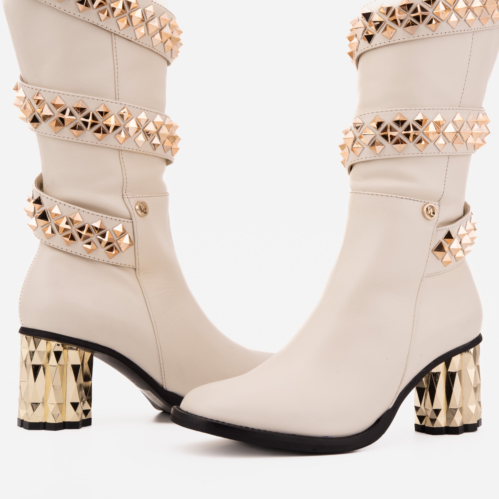 The Gladiator Cream Leather Knee High Boot