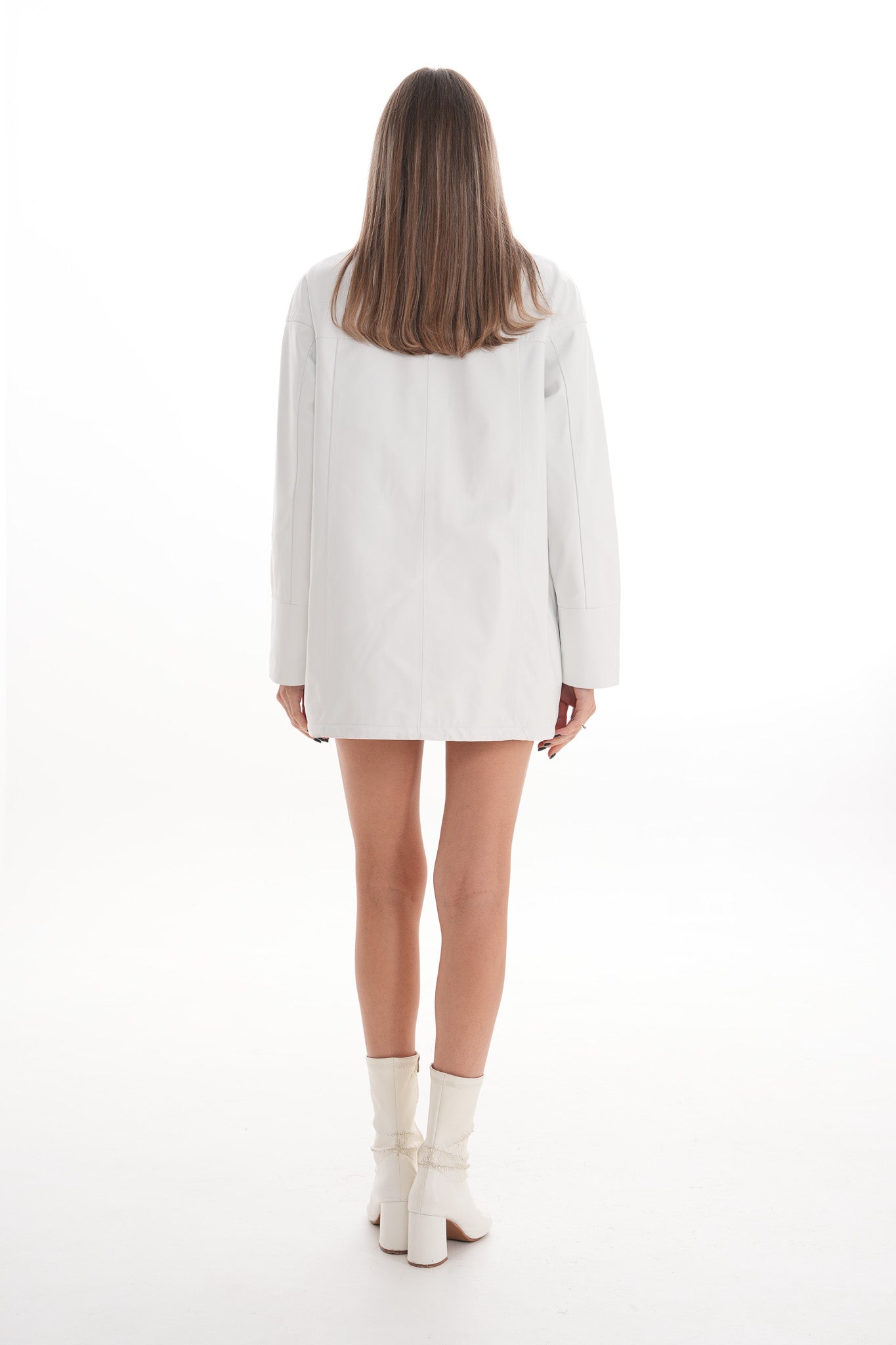 The Liora White Leather Jacket