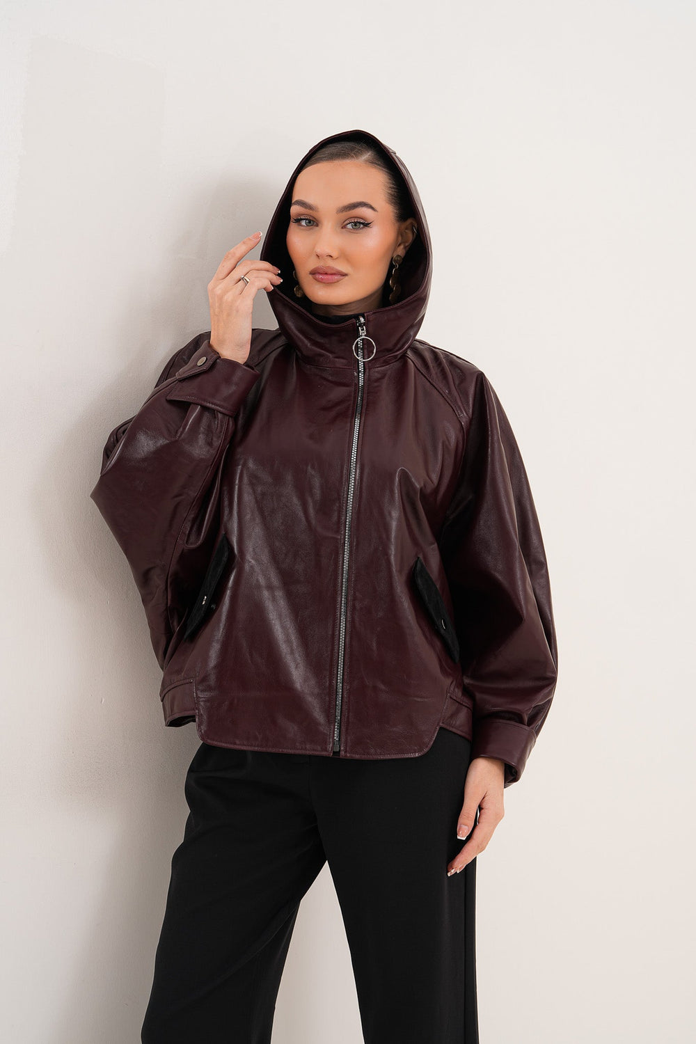 The Marvella Burgundy Leather Jacket