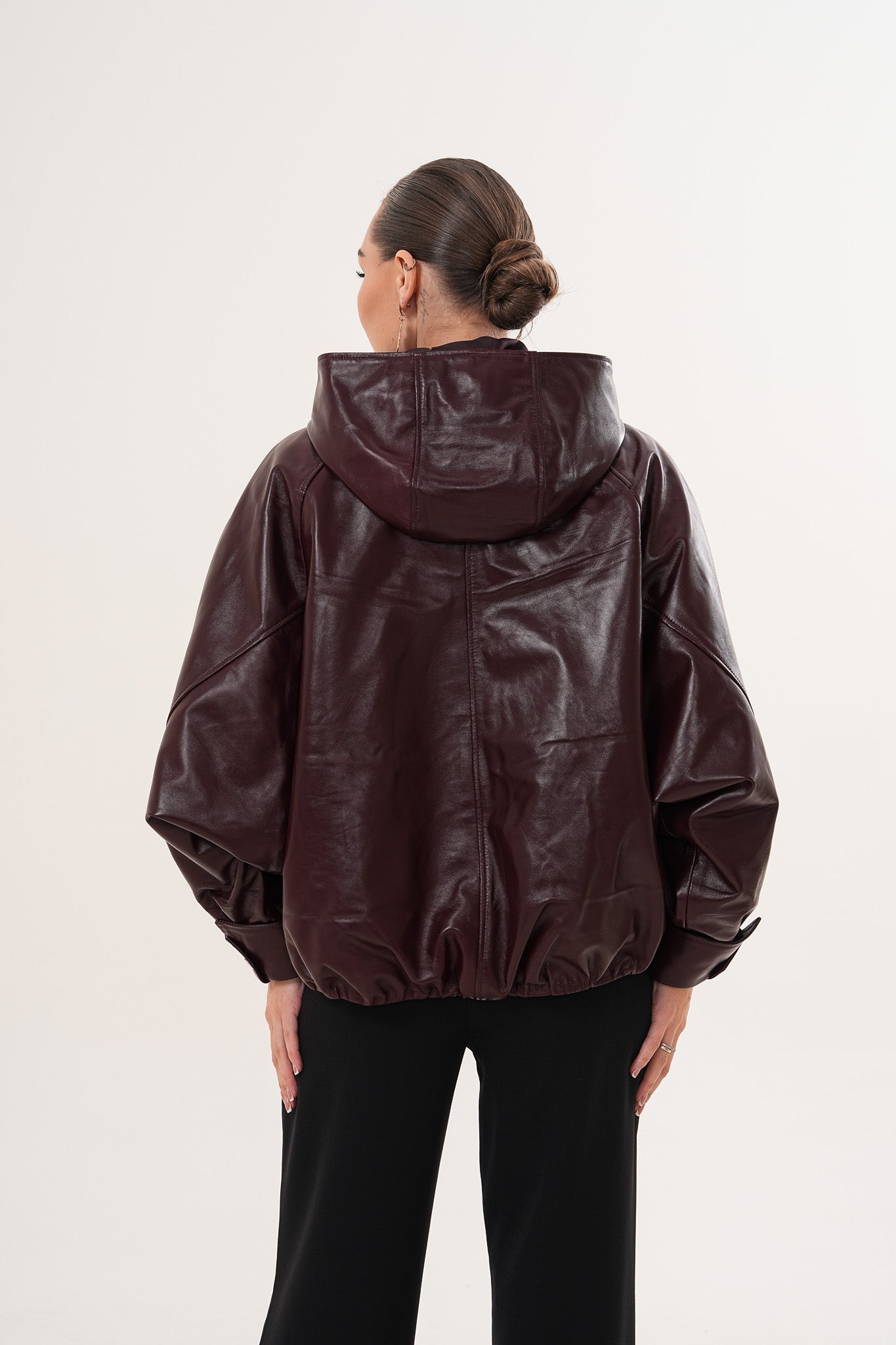 The Marvella Burgundy Leather Jacket