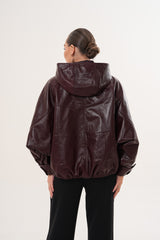 The Marvella Burgundy Leather Jacket