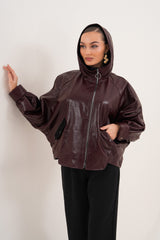 The Marvella Burgundy Leather Jacket