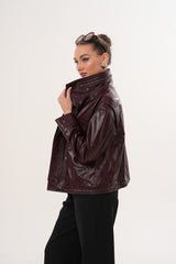 The Ravelyn Burgundy Leather Jacket