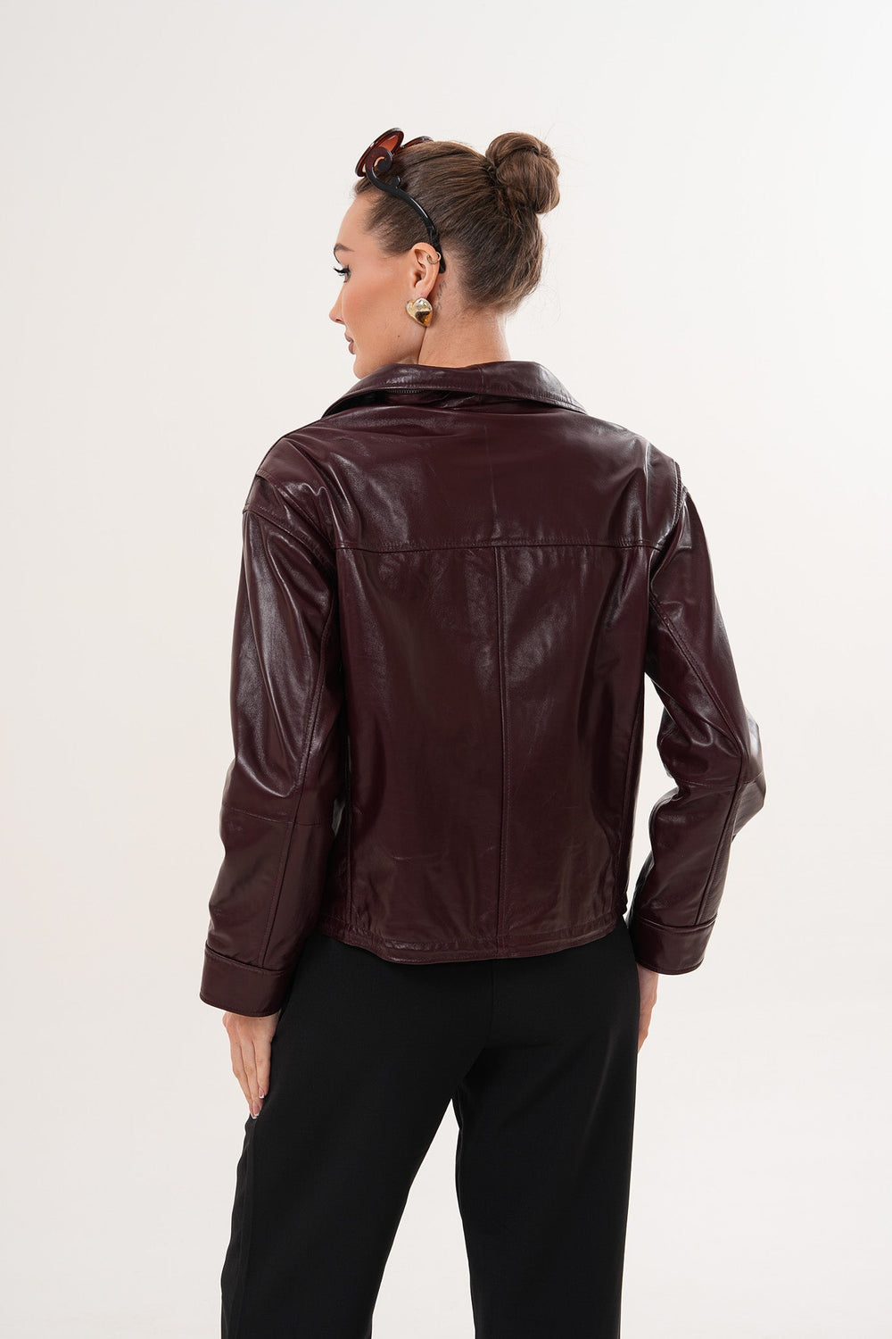 The Ravelyn Burgundy Leather Jacket