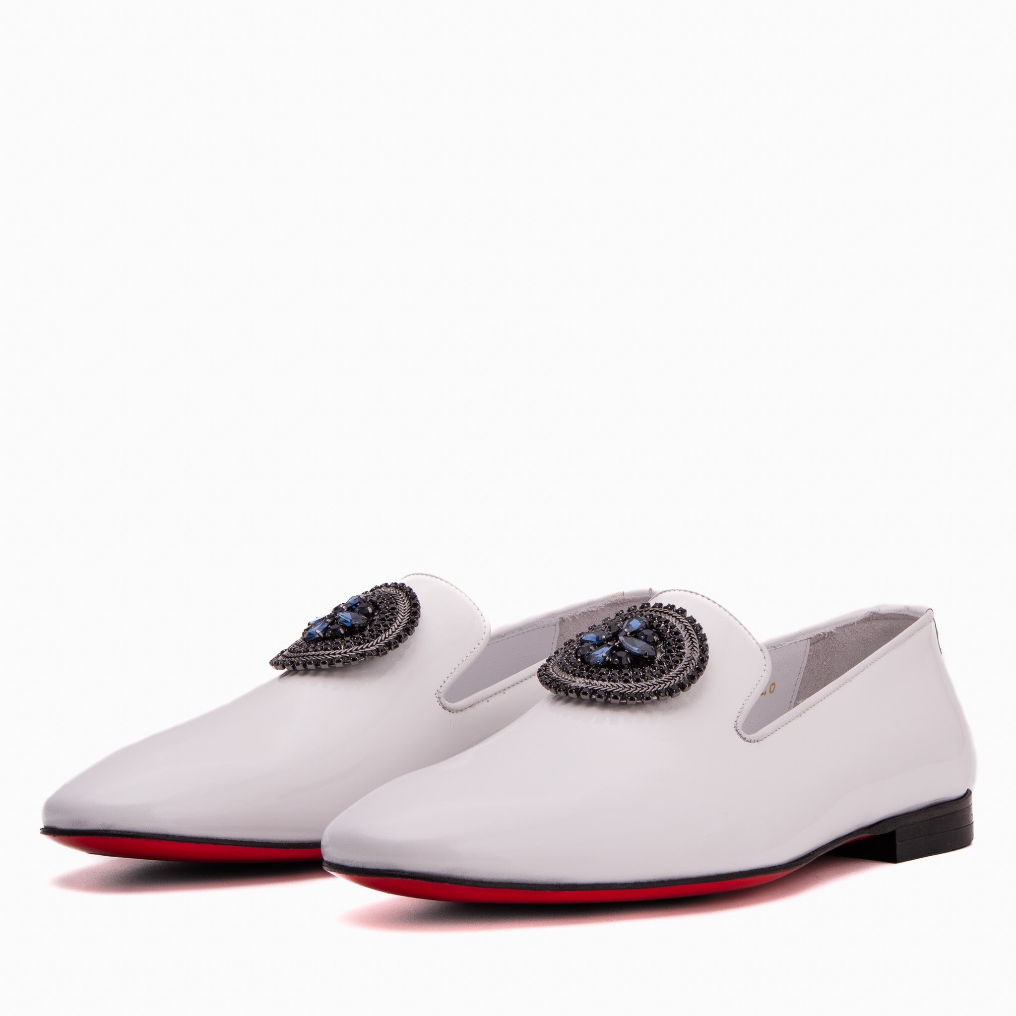 The Pombe White Patent Leather Dress Slip-on Loafer Shoe