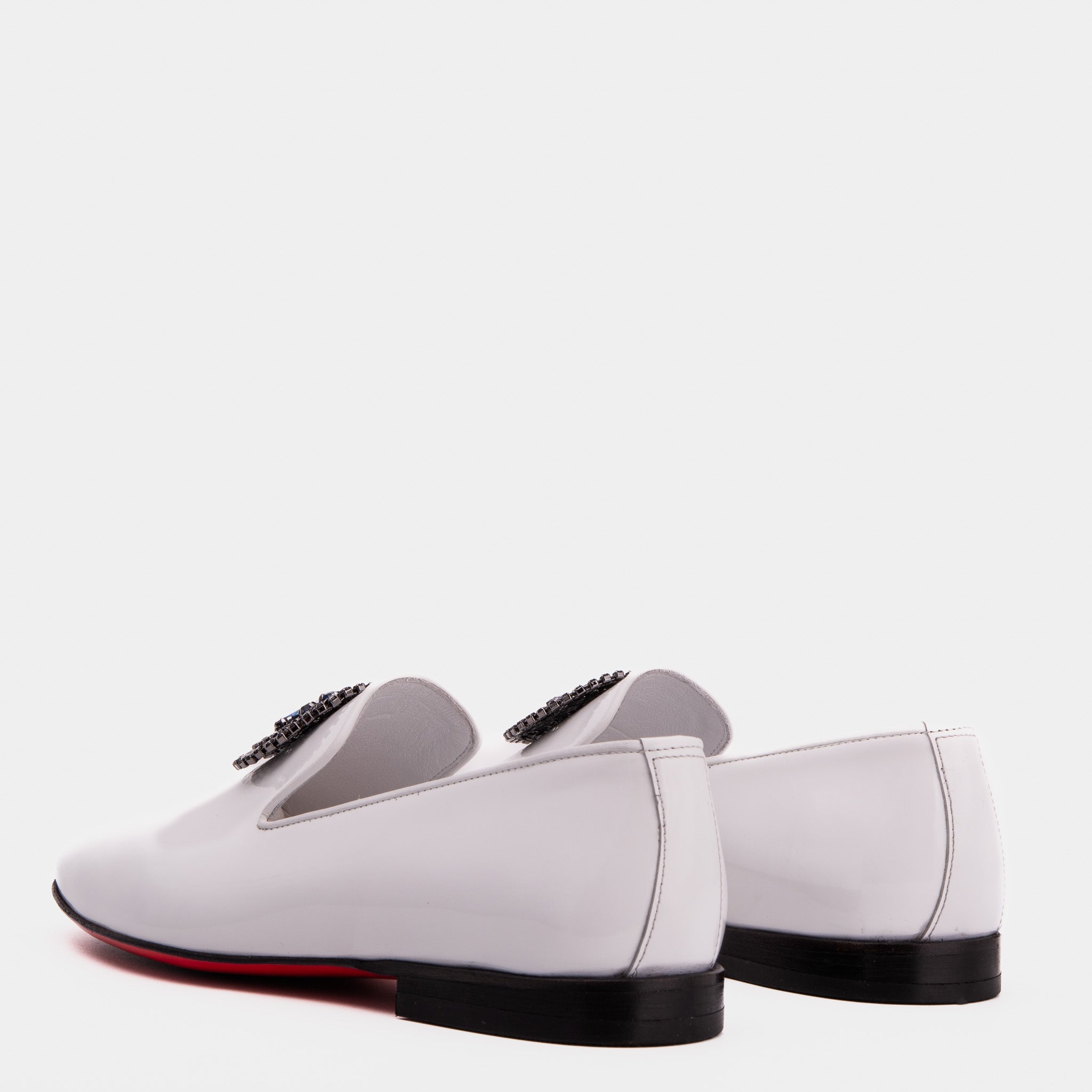 The Pombe White Patent Leather Dress Slip-on Loafer Shoe