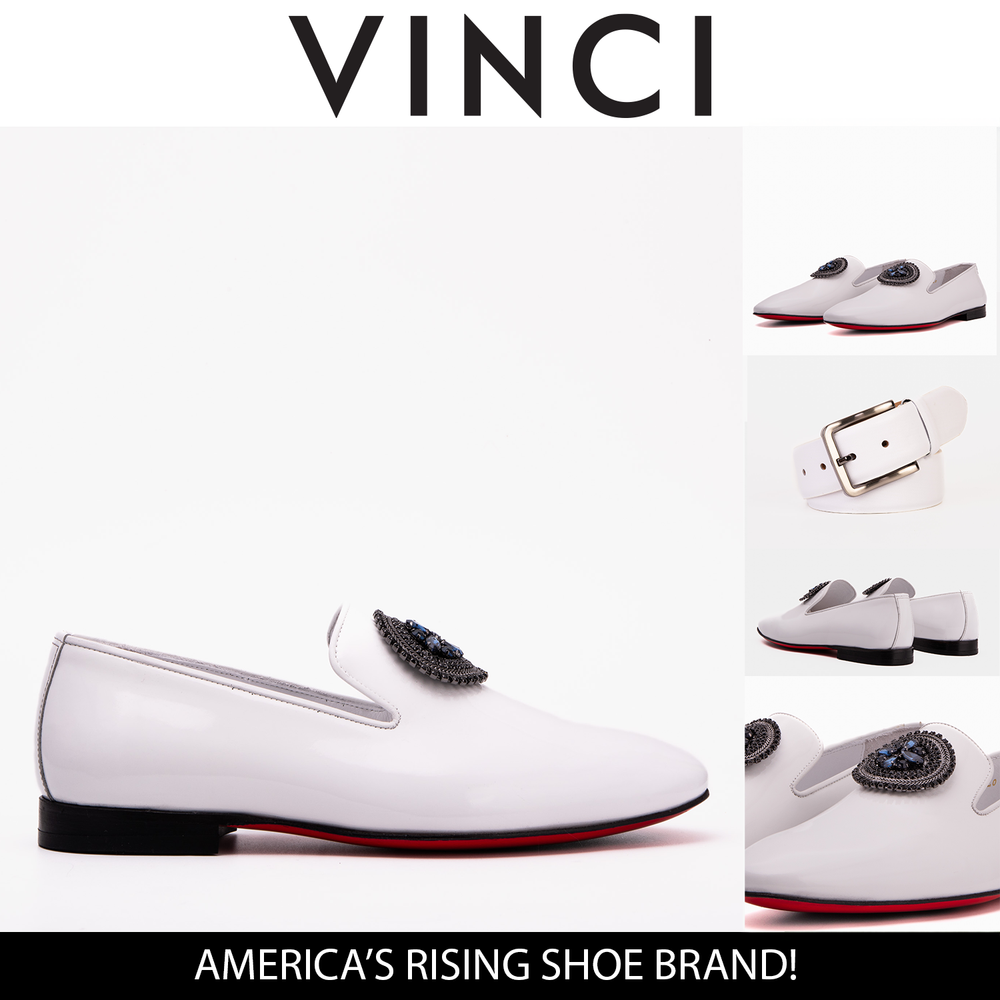 The Pombe White Patent Leather Dress Slip-on Loafer Shoe