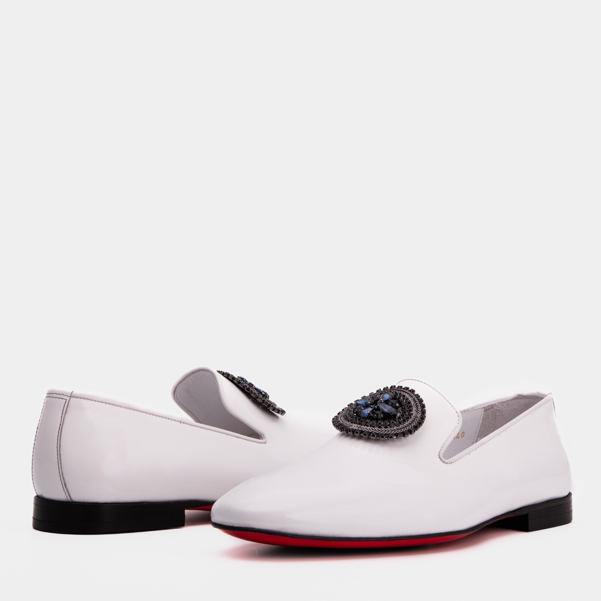 The Pombe White Patent Leather Dress Slip-on Loafer Shoe