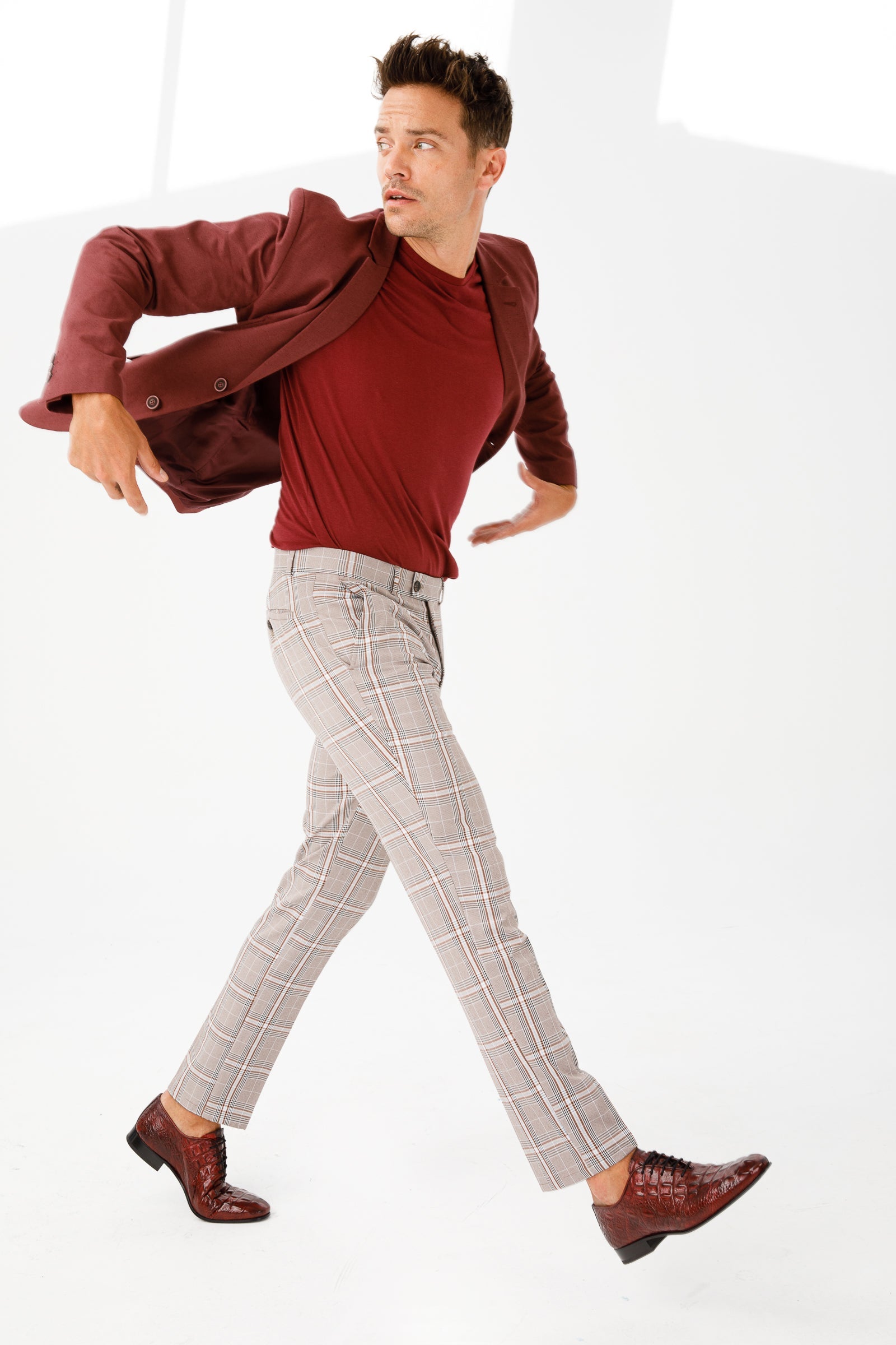 The Randor Burgundy Crocodile Leather Oxford Shoe