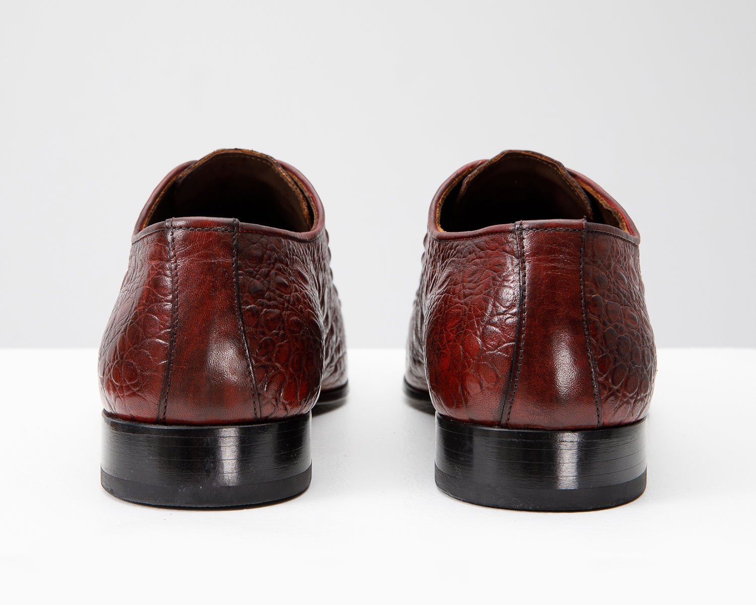 The Randor Burgundy Crocodile Leather Oxford Shoe