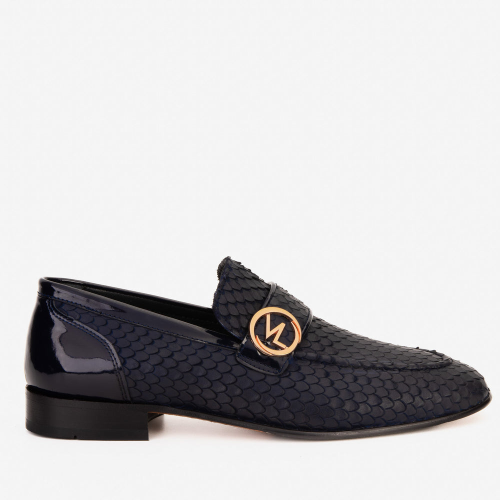 The Monarch Navy Blue Leather Dress Shoe