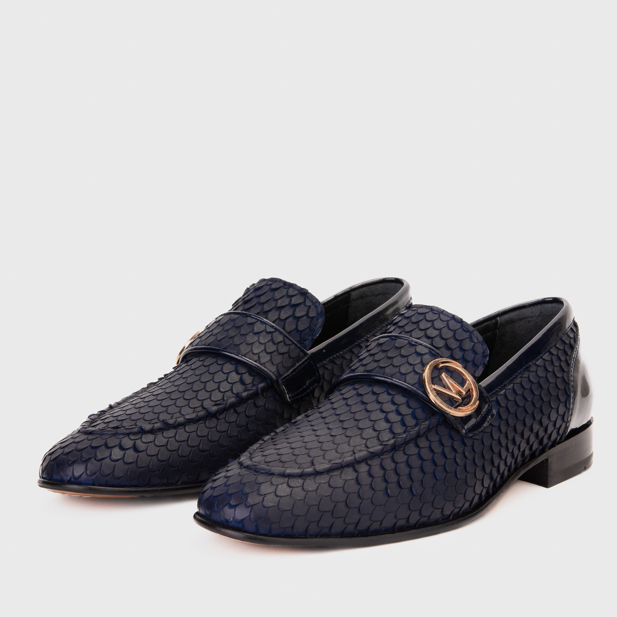 The Monarch Navy Blue Leather Dress Shoe