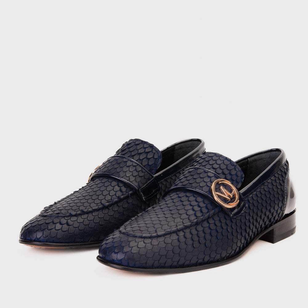 The Monarch Navy Blue Leather Dress Shoe