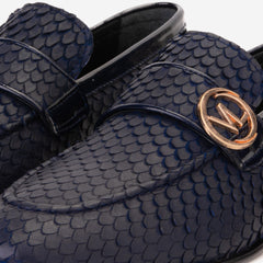 The Monarch Navy Blue Leather Dress Shoe