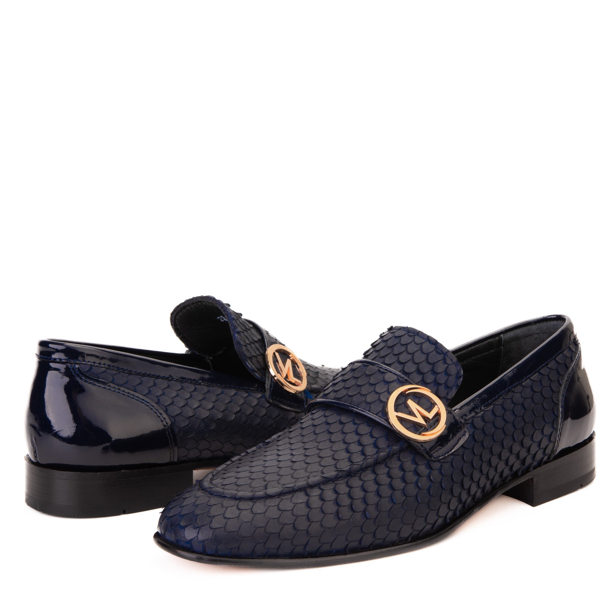 The Monarch Navy Blue Leather Dress Shoe