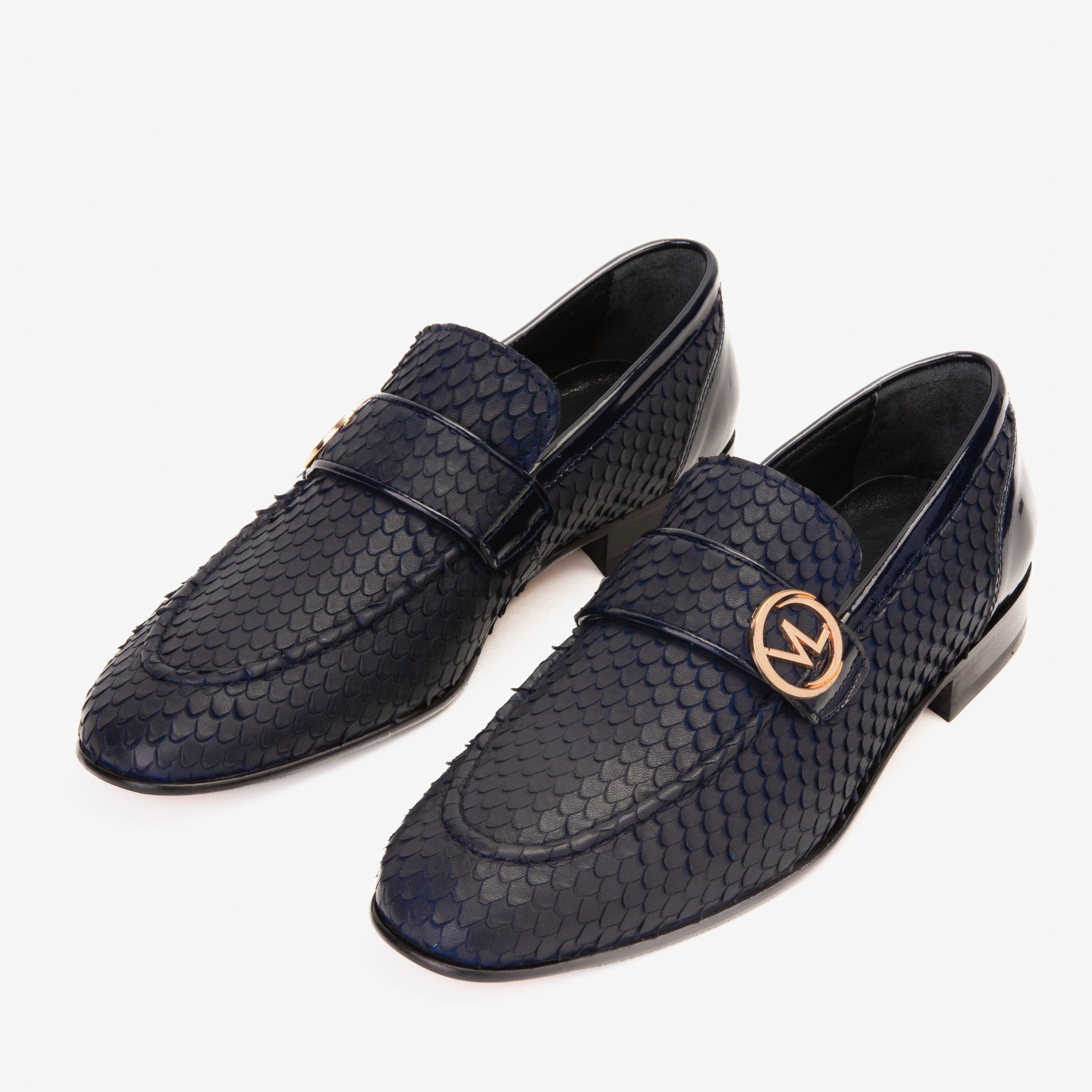 The Monarch Navy Blue Leather Dress Shoe