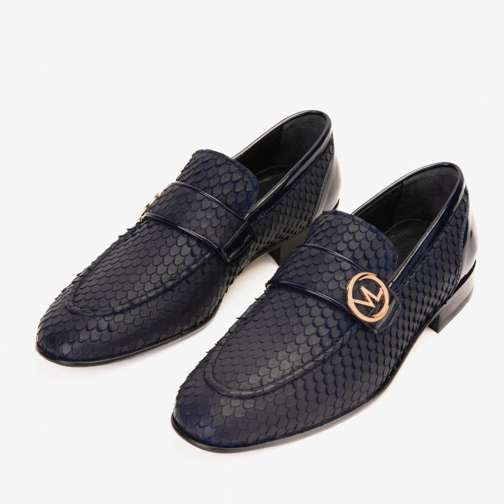 The Monarch Navy Blue Leather Dress Shoe