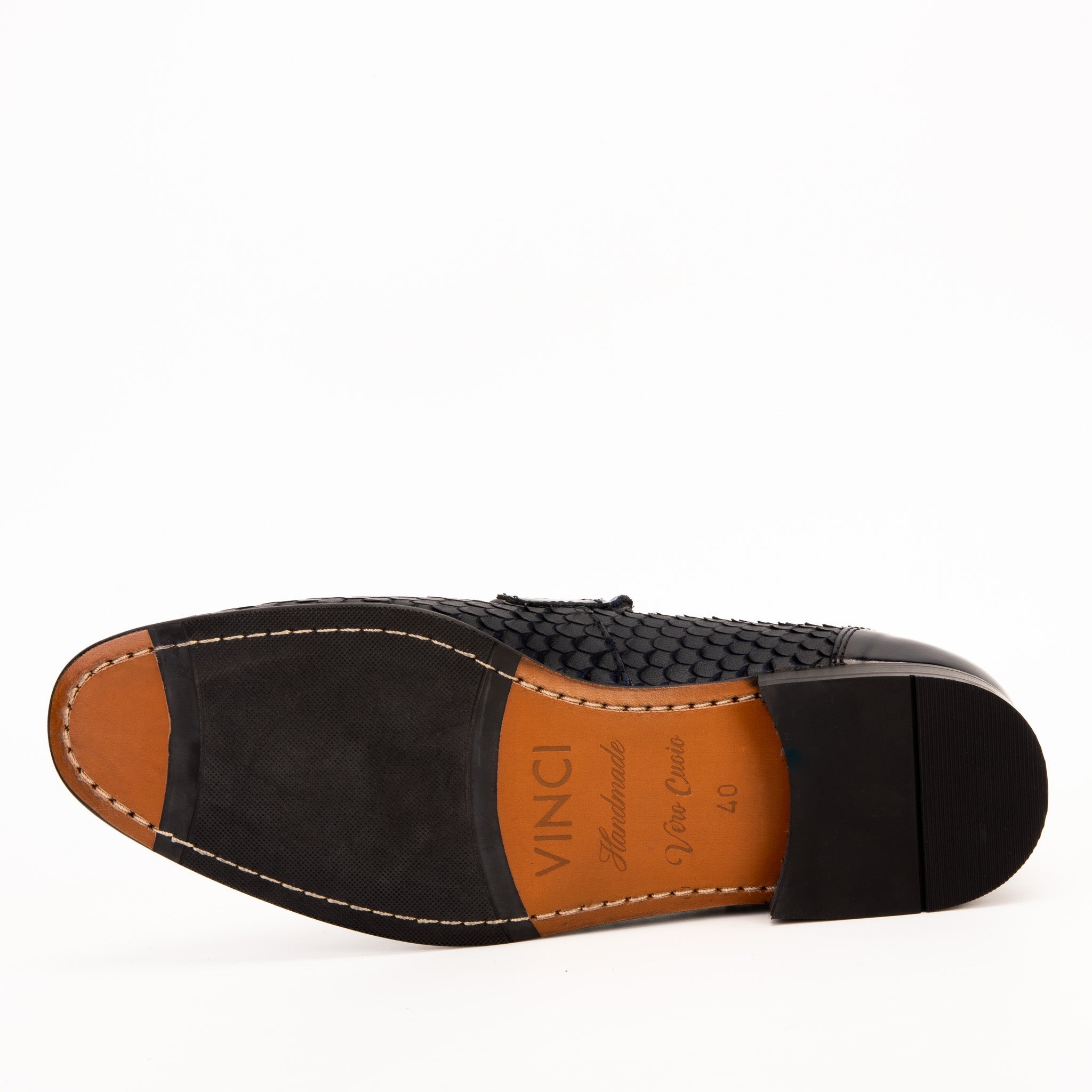 The Monarch Navy Blue Leather Dress Shoe