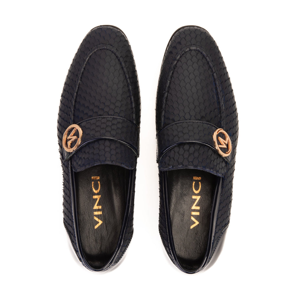 The Monarch Navy Blue Leather Dress Shoe