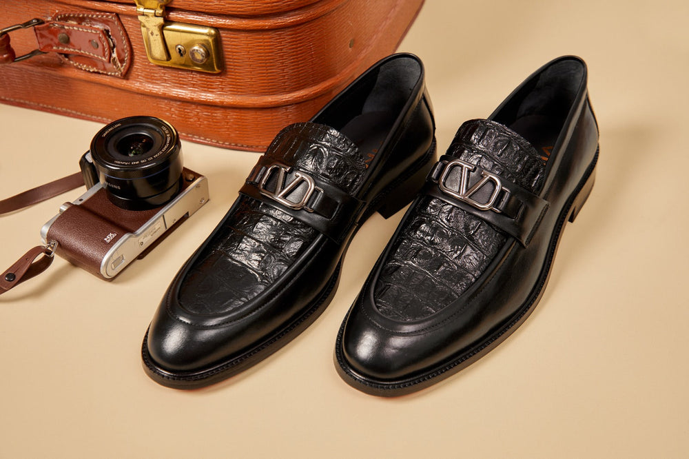 Amsterdam Black Bit Loafer Shoe