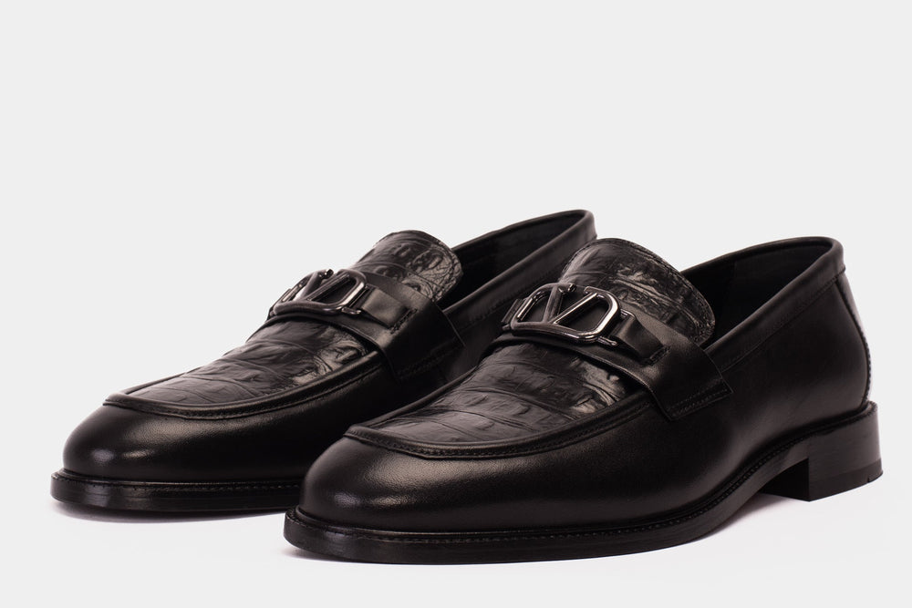 Amsterdam Black Bit Loafer Shoe