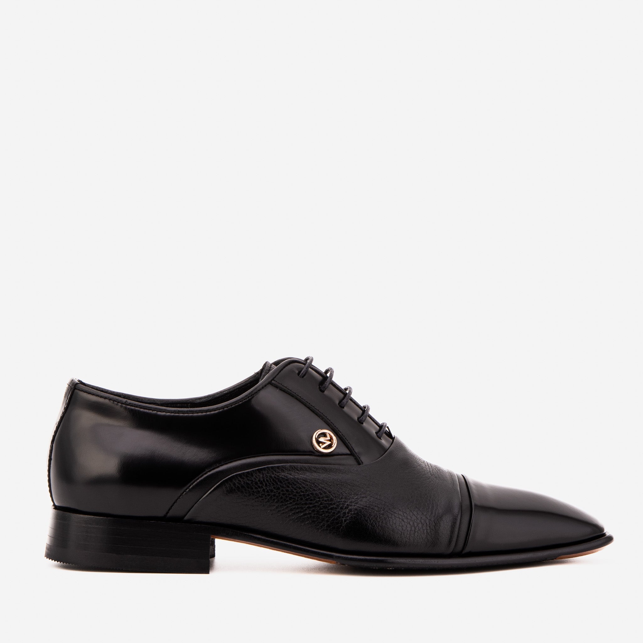 The Rockwell Handmade Black Leather Cap Toe Oxford Shoe