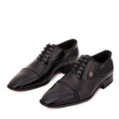 The Rockwell Handmade Black Leather Cap Toe Oxford Shoe