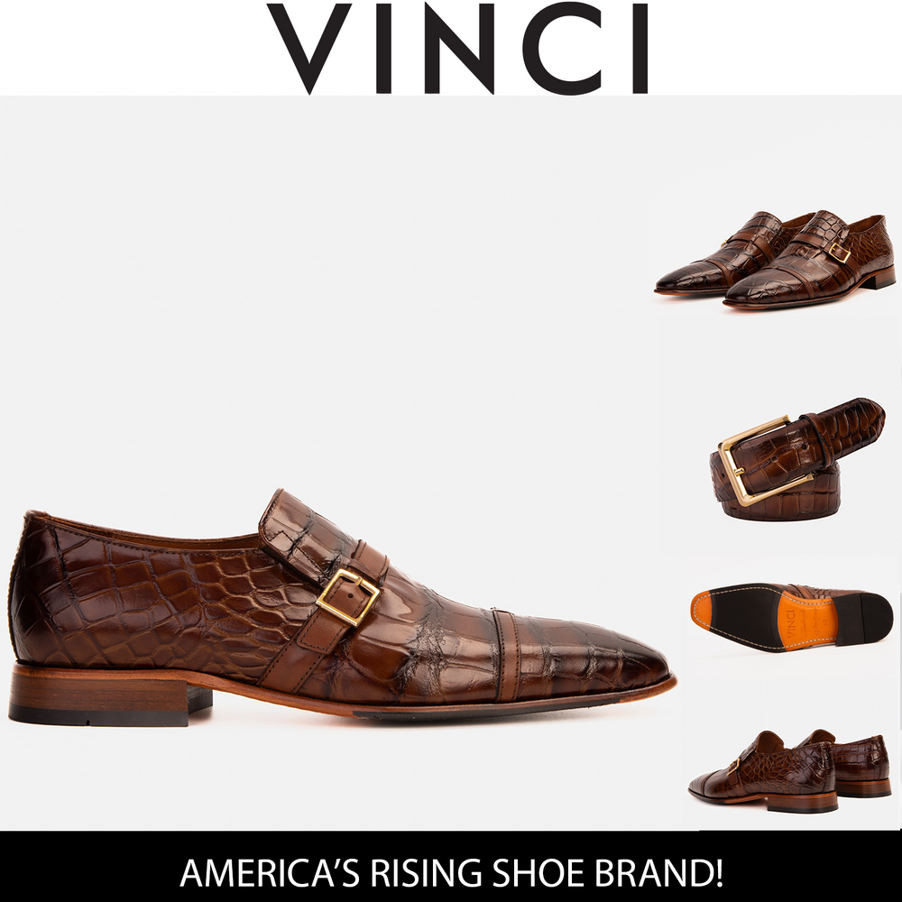 The Strat Single Monk Strap Cap Toe Brown Leather Handmade Shoe